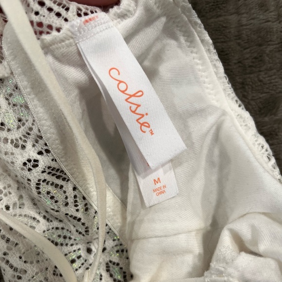 White Sparkle Floral Lace Bralette - Picture 3 of 4